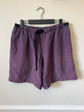 PATAGONIA Vintage 80s/90s Organic Cotton Belted Baggy Shorts Mens M Purple Black
